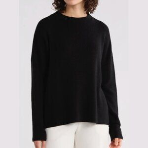 Eileen Fisher Funnel Neck Merino Wool Sweater Black Size XL